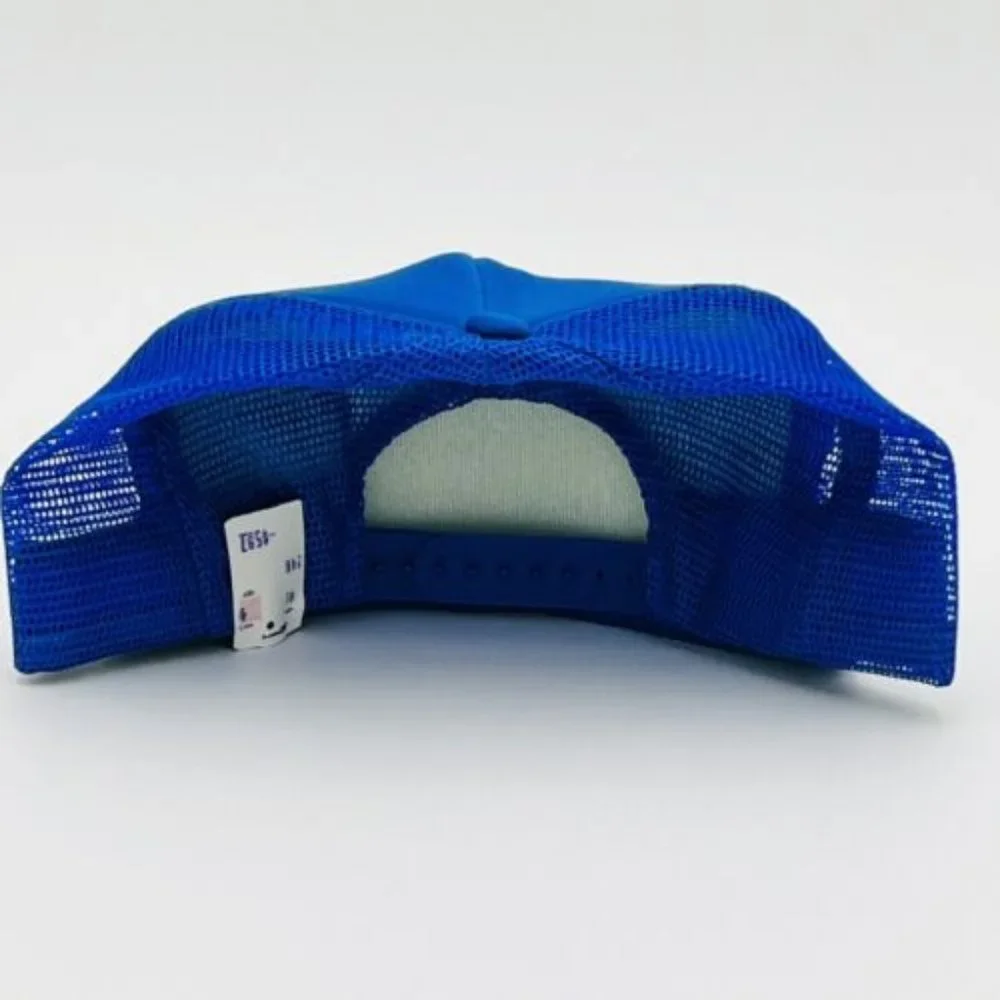 Vintage Kansas City Royals NOS Commander Hat Cap Trucker Blue Gold‎ 80s KC 1985